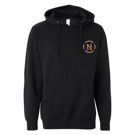 Black Saltstate hoodie with Nautix circle icon featuring Florida flag design on front